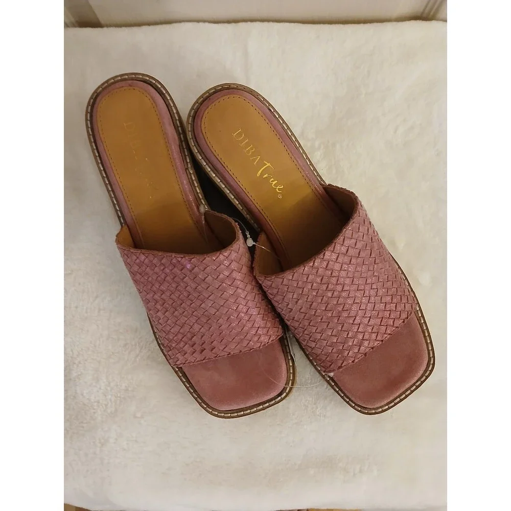 Diba True Stare Down Pink Suede Platform Wedge Sandal 9.5 Boho Beach Coastal